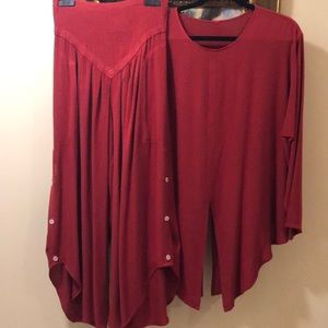 🇲🇦2-piece Boho side button pants + asymmetrical spit front top set